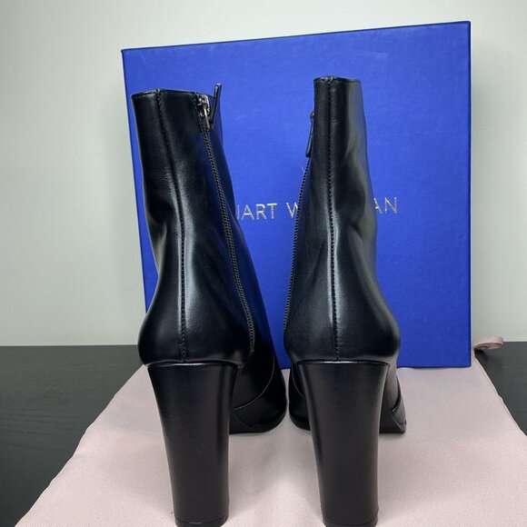 Stuart Weitzman Highland Block Heel Bootie Black Suede - Picture 7 of 7